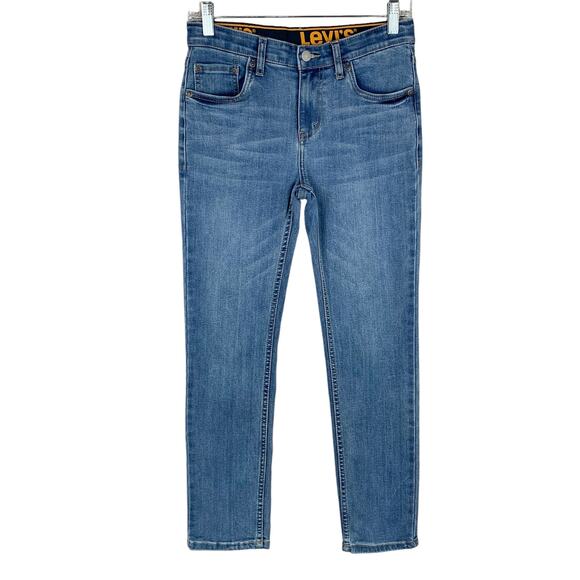 Levi’s 510 Jeans Blue Skinny Fit Elastic Adjustable Waist Boys 14 Reg - Picture 1 of 11